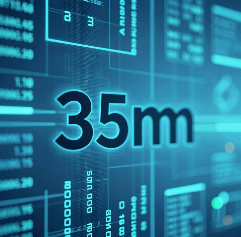 Sleek fintech photography, cool blue and teal lighting, abstract data visualizations, sharp focus, 35mm