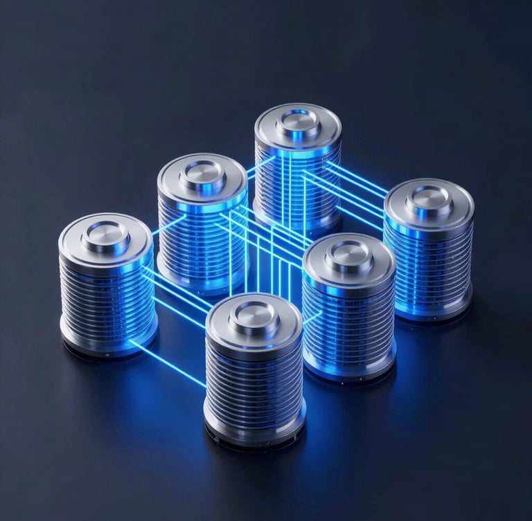 Isometric engineering diagram of a modern data warehouse architecture, glowing neon blue lines connecting ingestion nodes, clean dark background.