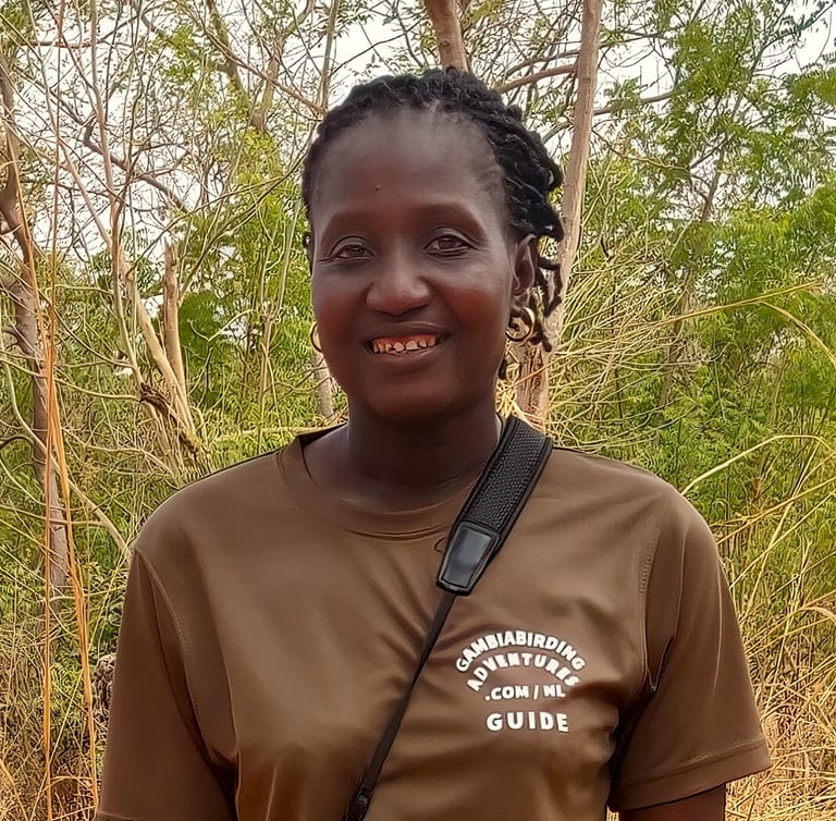 Professional bird guide Fatou in The Gambia.