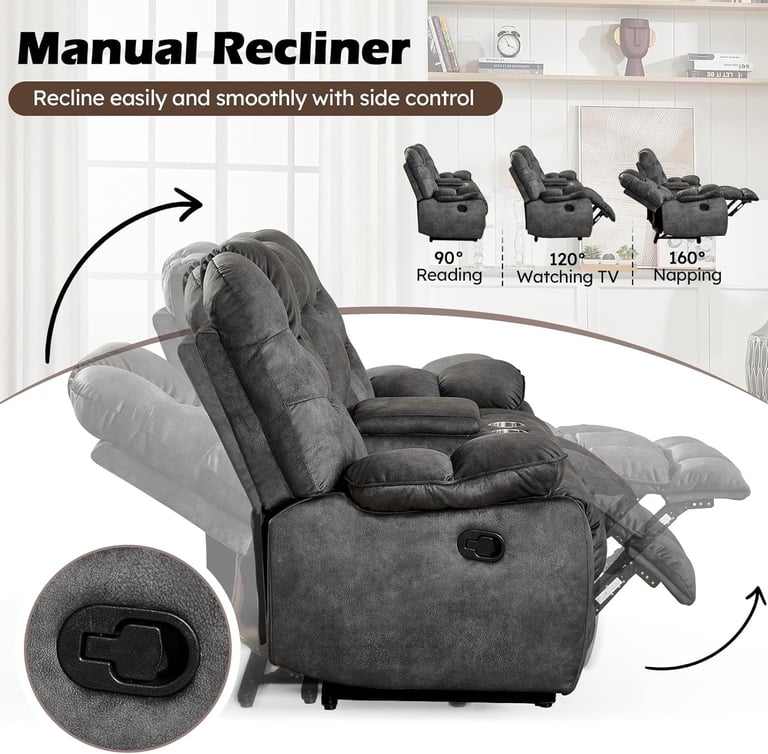 Luxury 3-Piece Reclining Sofa Set for Modern Living Rooms