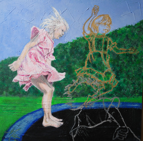 Janne danst, acryl op doek, 80X80, 300 euro