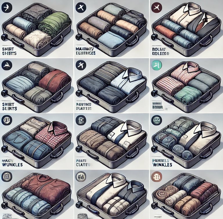 Técnicas de Dobragem para Otimização de Espaço em Malas