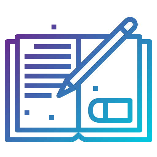 Icono de asesoría de tesis con lápiz y libro, representación de la guía académica para tesis doctora
