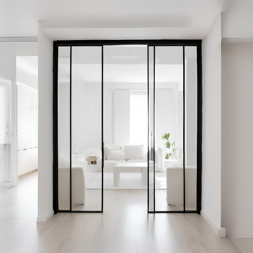 Drzwi przesuwne z jednym szkłem
