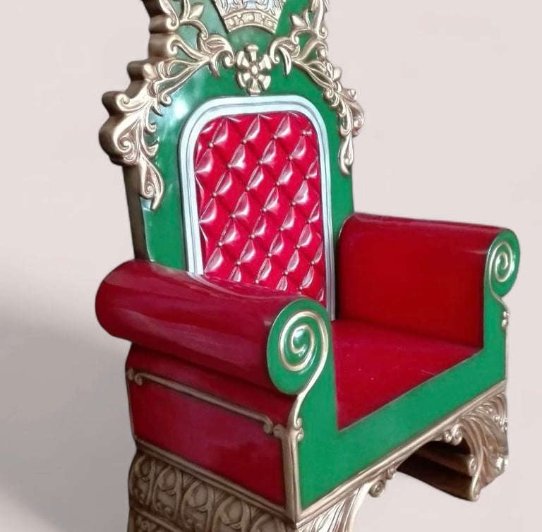 trono Papa Noel restaurado alquiler decoración