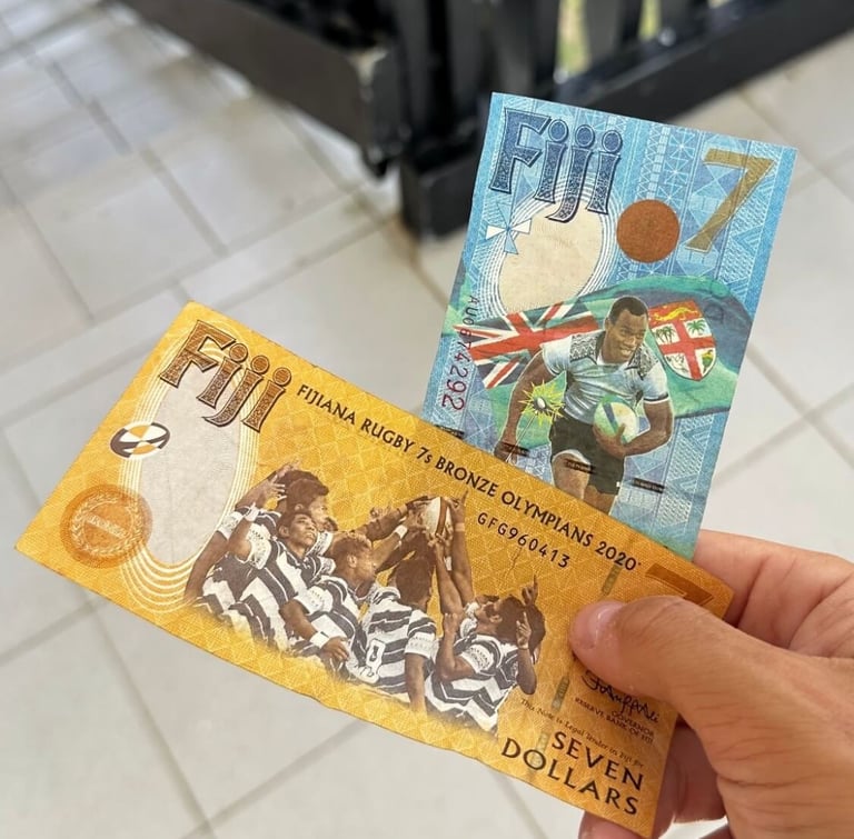 Los billetes especiales de 7 dólares fiyianos