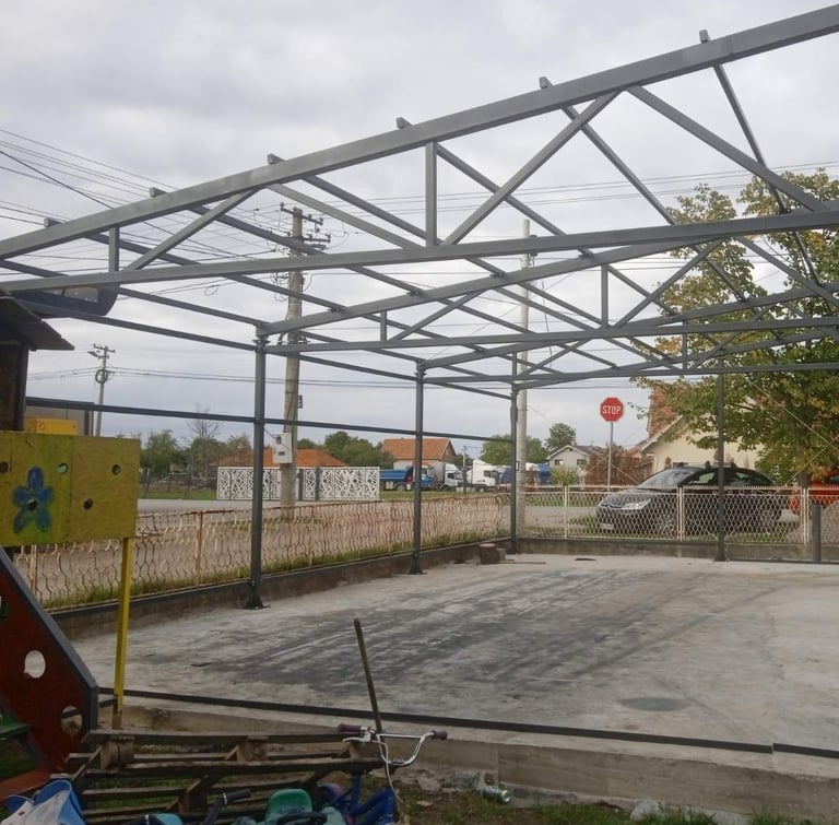 Montirana metalna konstrukcija hala – faza izgradnje, Beograd, Kragujevac