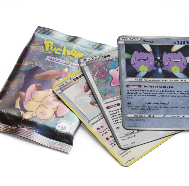 Sobre muestra con cartas coleccionables de Puchamon