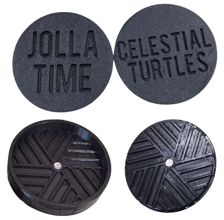 grinder nero personalizzato con la scritta celestial turtles