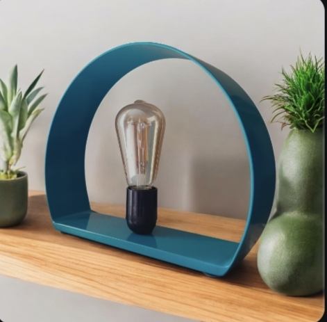 luminaire artisanal en acier upcyclé collection Memphiis bleu turquoise