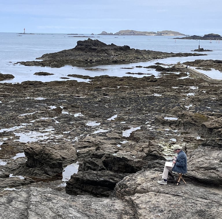 Photographie de ERIC DURANT artiste en action. 