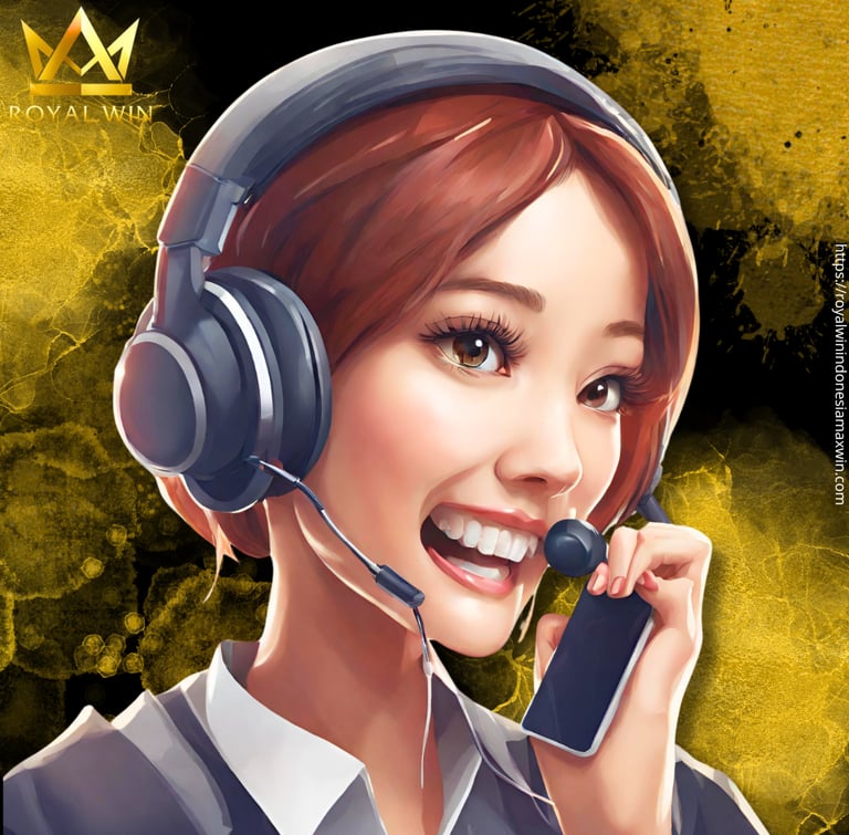 a woman in a headset with a headset and a phone