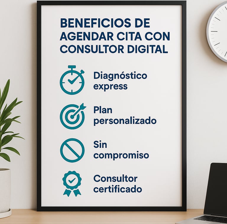 Beneficios inmediatos al agendar cita con consultor digital certificado