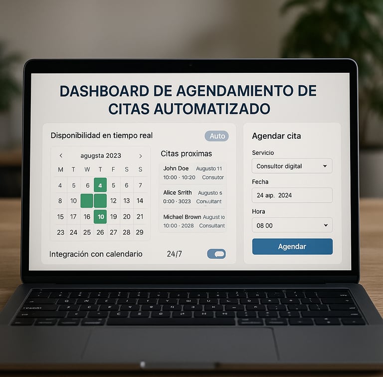 Sistema automatizado para agendar cita con consultor digital disponible 24/7