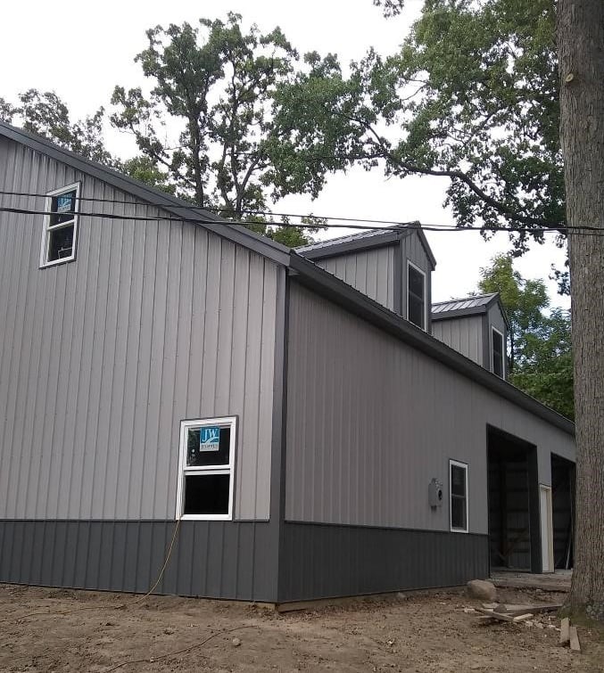 The homeowners added a new garage as a home addition in Goshen, IN.