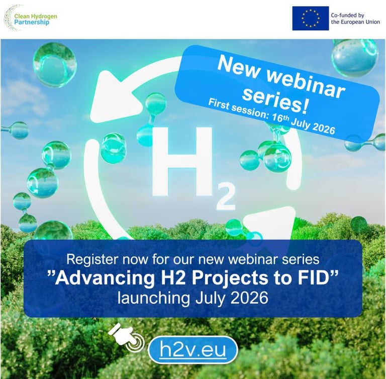 Clean Hydrogen Partnership "Advancing H2 Projects to FID" webinar series 2026 — schedule and topics 