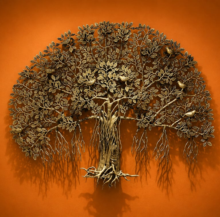 Handmade Karpaga Virutcham Brass Tree Wall Hanging