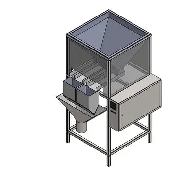 Semi-automatic weighing and filling machine