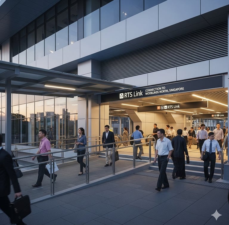 RTS Link connect Bukit Chagar in Johor Bahru to Woodlands North in Singapore