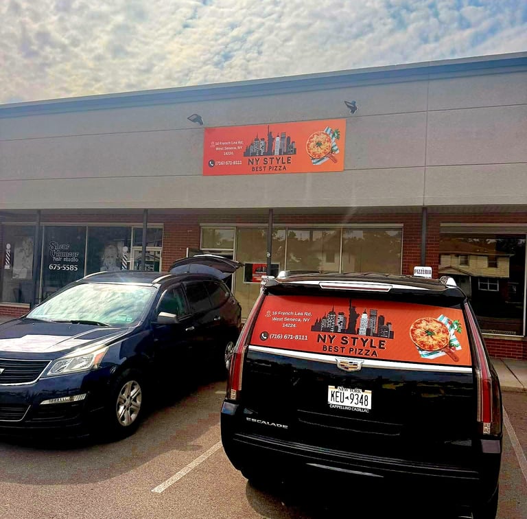 NY Style Best Pizza Storefront Sign & Car Wind Shield Advertising 