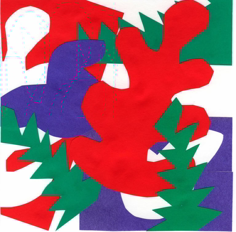 cut paper collage inspired by Matisse