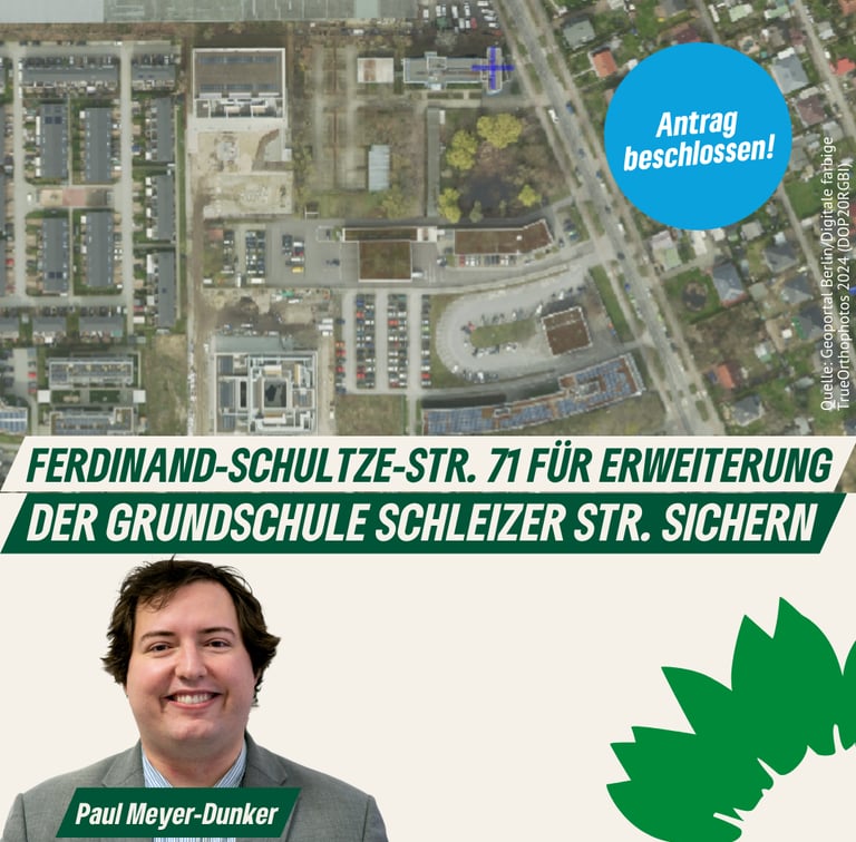 Sharepic zu einem Antrag mit einem Foto von Paul Meyer-Dunker.