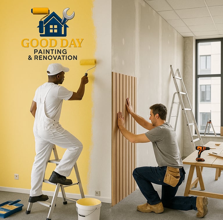 Decorative PVC wall panel and designer wallpaper installation – wall renovation service in Noida and