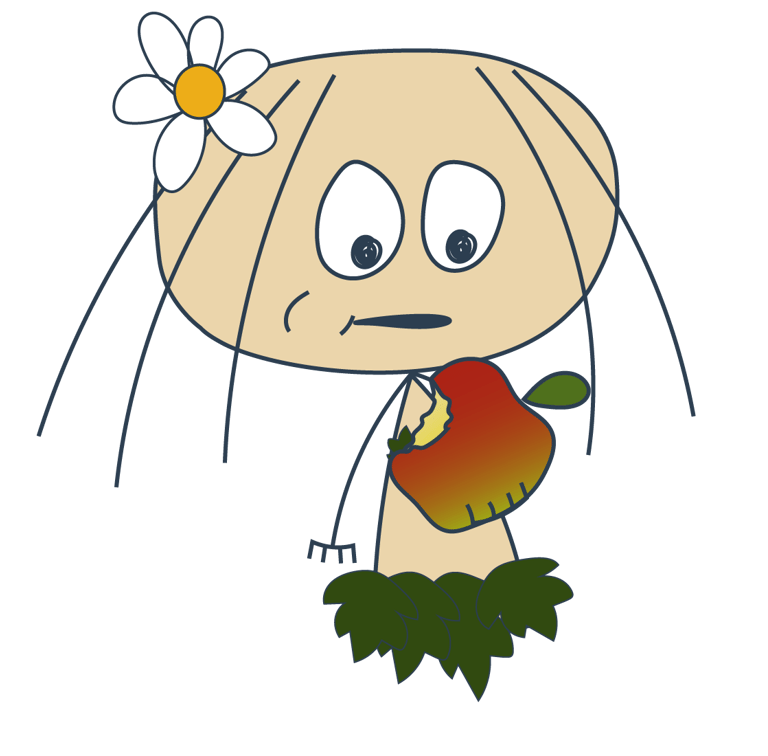 Anna's eating an apple and is as innocent as Eve