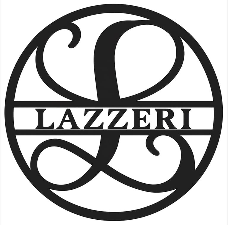 A large L with the word Lazzeri