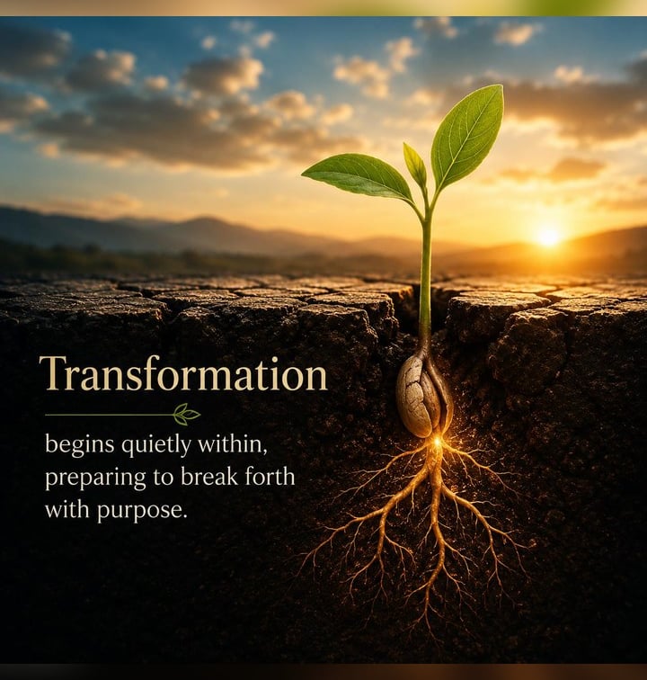 Transformation begins quietly within, preparing to break forth with purpose