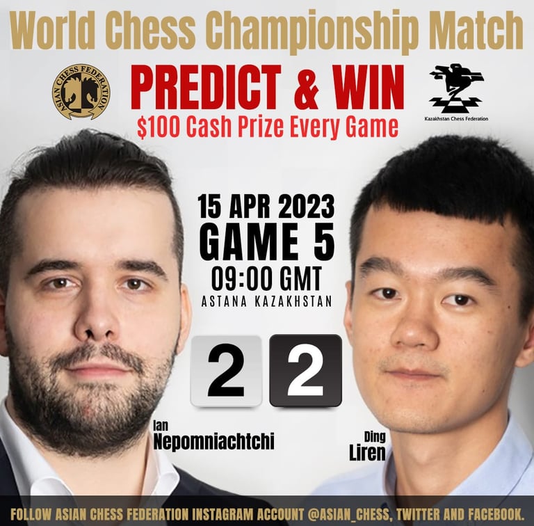 Asian Chess Federatin Predict & WIn for the World Chess Championship Match 2023