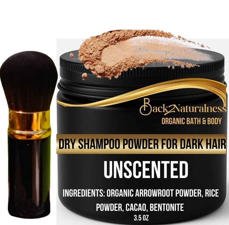 Back2naturalness Unscented Dry Shampoo Powder for Dark Hair 