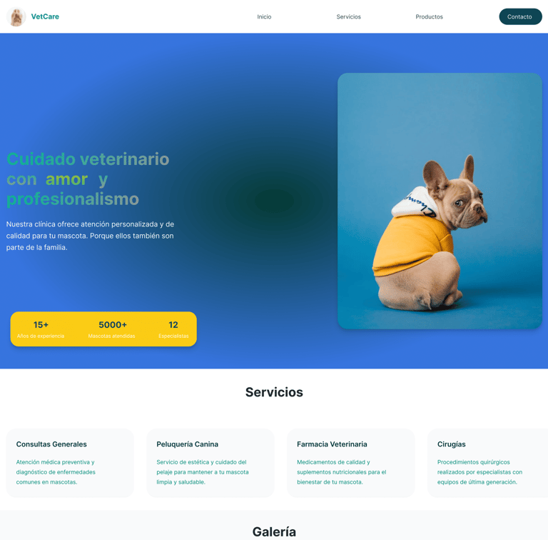 Página web antes de rediseño