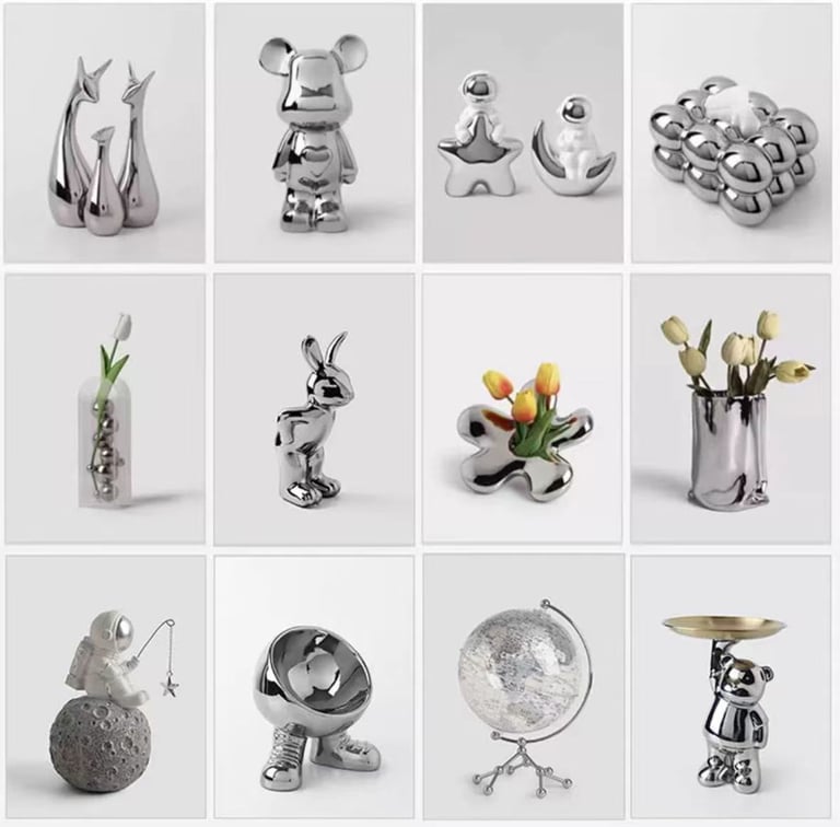 artículos de decoración para el hogar de metal