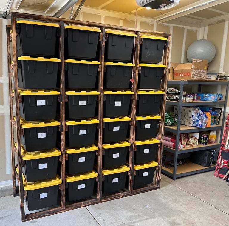 handmade garage shelving