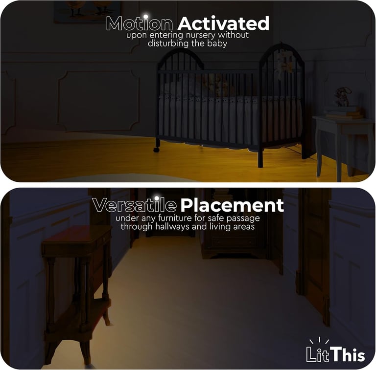 Under crib night light placement