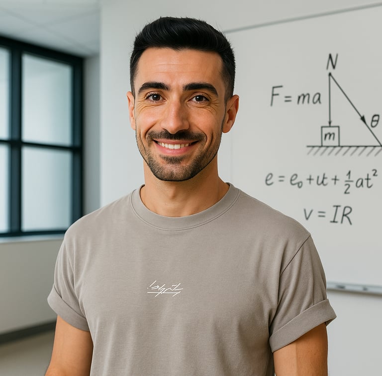 Josu Rodríguez, profesor de ciencias y fundador de ClasesDeJosu, impartiendo una clase