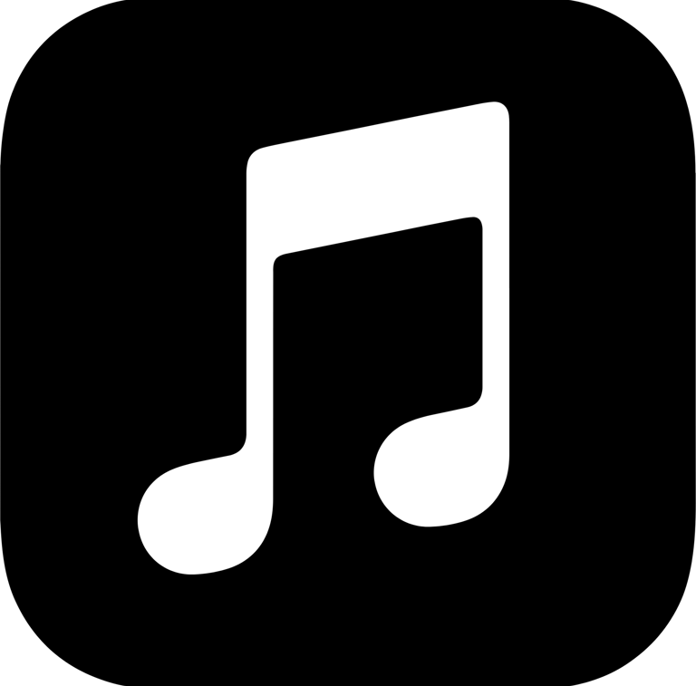 Black Apple Music Logo, transparent background
