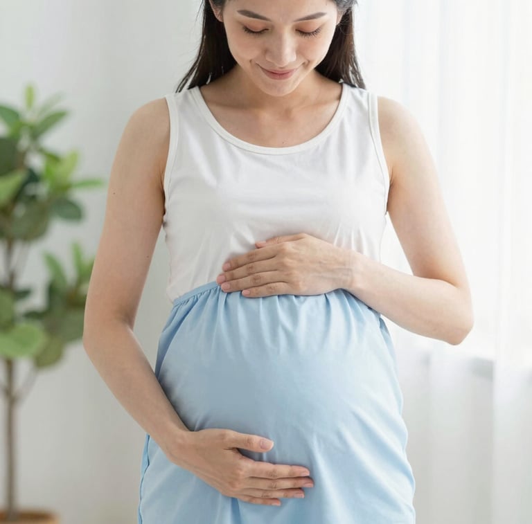A compassionate doctor comforting a pregnant woman during a prenatal consultation.