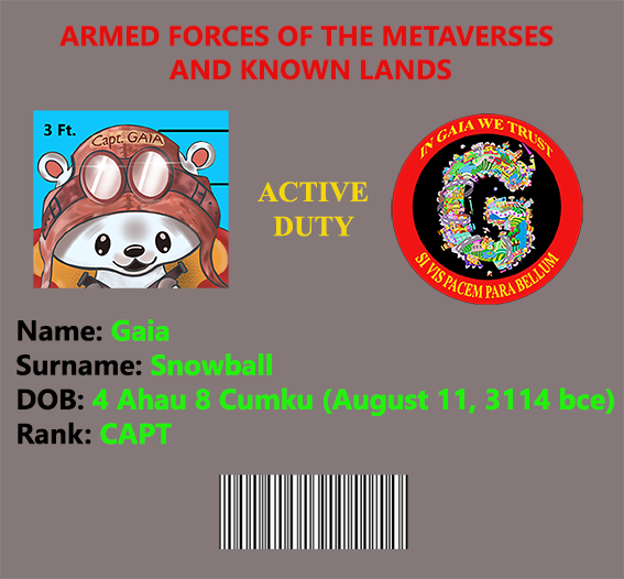 Captain Gaia Military ID Card