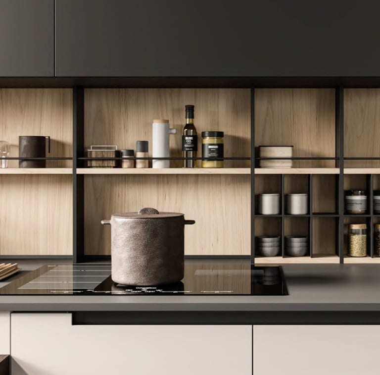 cuisine creme bois et noir