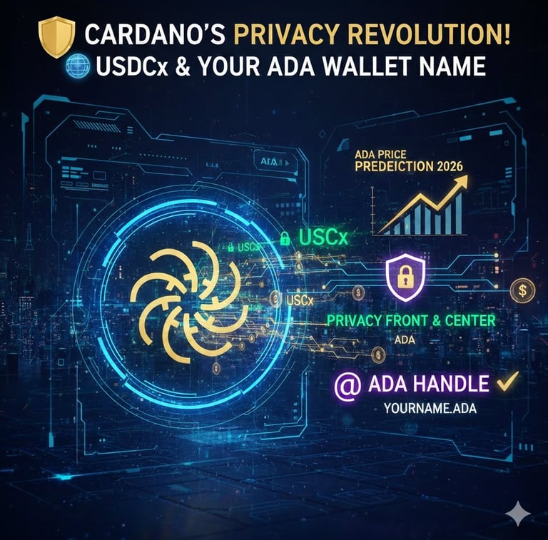 Cardano’s Privacy Revolution: Why USDCx and Your ADA Wallet Name Are the Future of DeFi