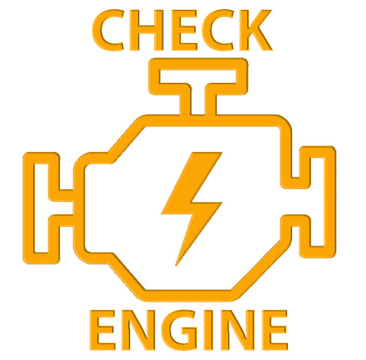 Logo del cuadro del Coche "check engine" indicando fallos en el Motor del Automovil