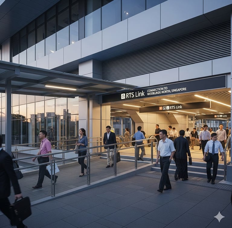 RTS Link connect Bukit Chagar in Johor Bahru to Woodlands North in Singapore