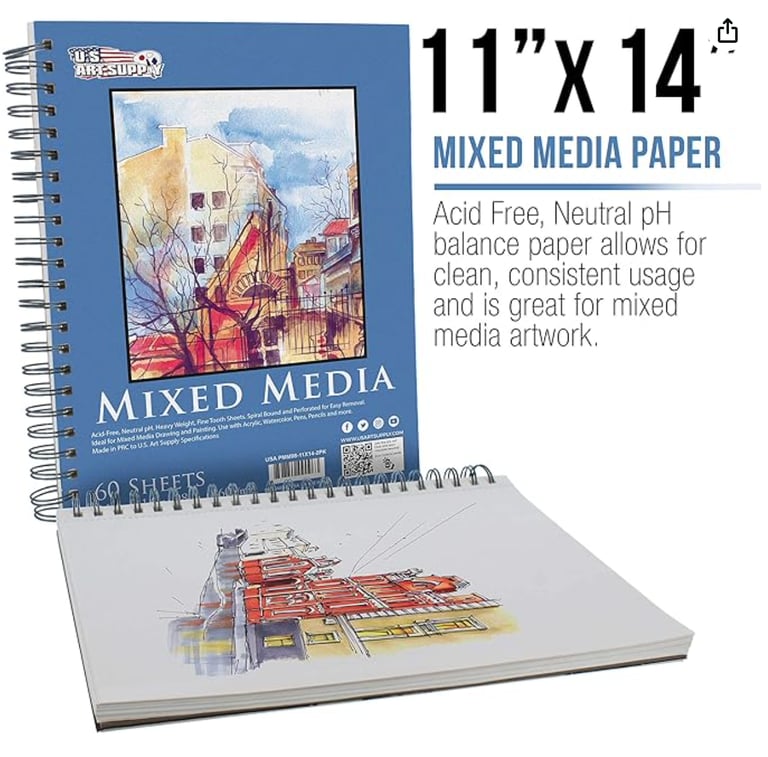 Mixed Media Paper Pad of 60 sheets