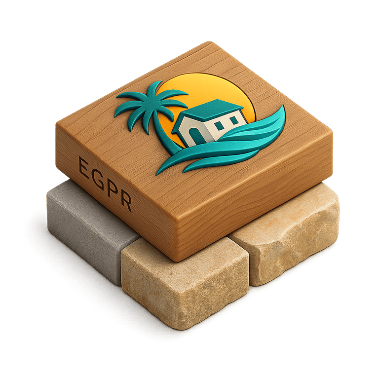 a wooden block with a house on it EGPR 83