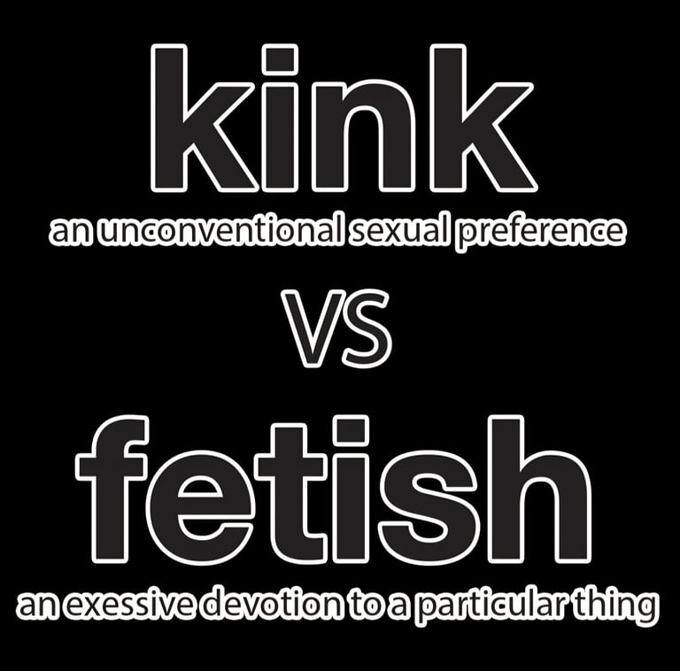 a black and white text that says,'kink vs fetishh