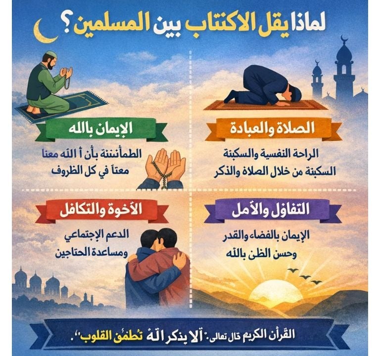 🧠 لماذا يقل الاكتئاب بين المسلمين؟