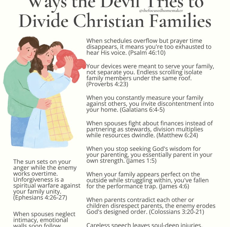 Ways the Devil Tries to Divide Christian Families