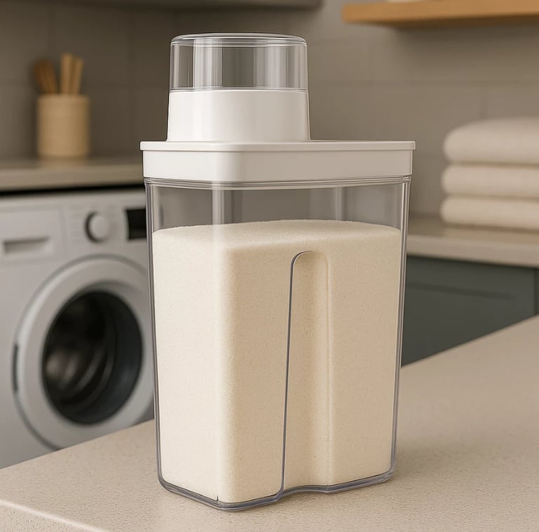 Dispenser Organizador em Acrílico mantém sua lavanderia e cozinha